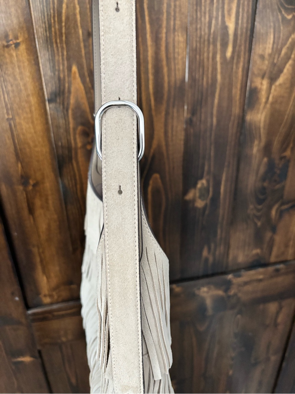 Kate Spade Fringe Shoulder Bag in Light Beige - Stylish Women's Hobo - Picture 3 of 5